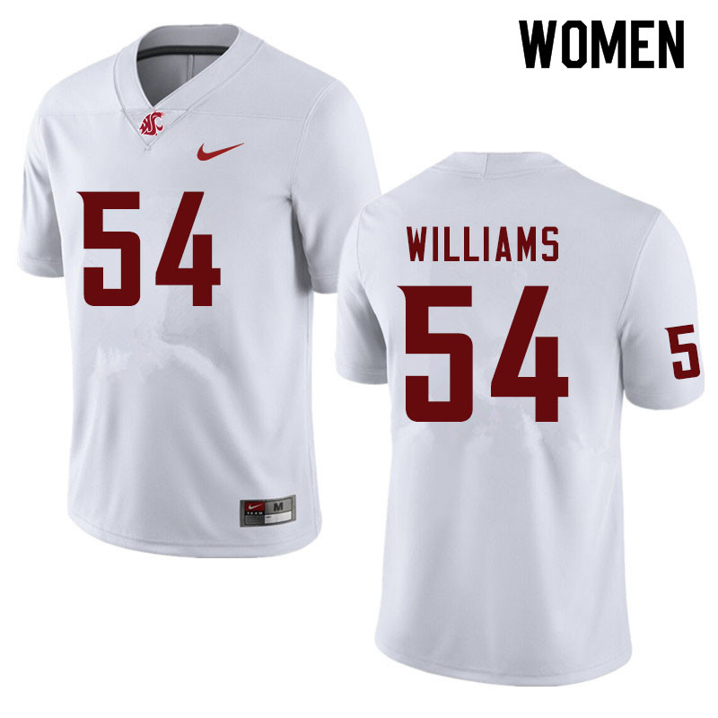 Women #54 Tyler Williams Washington State Cougars College Football Jerseys Sale-White